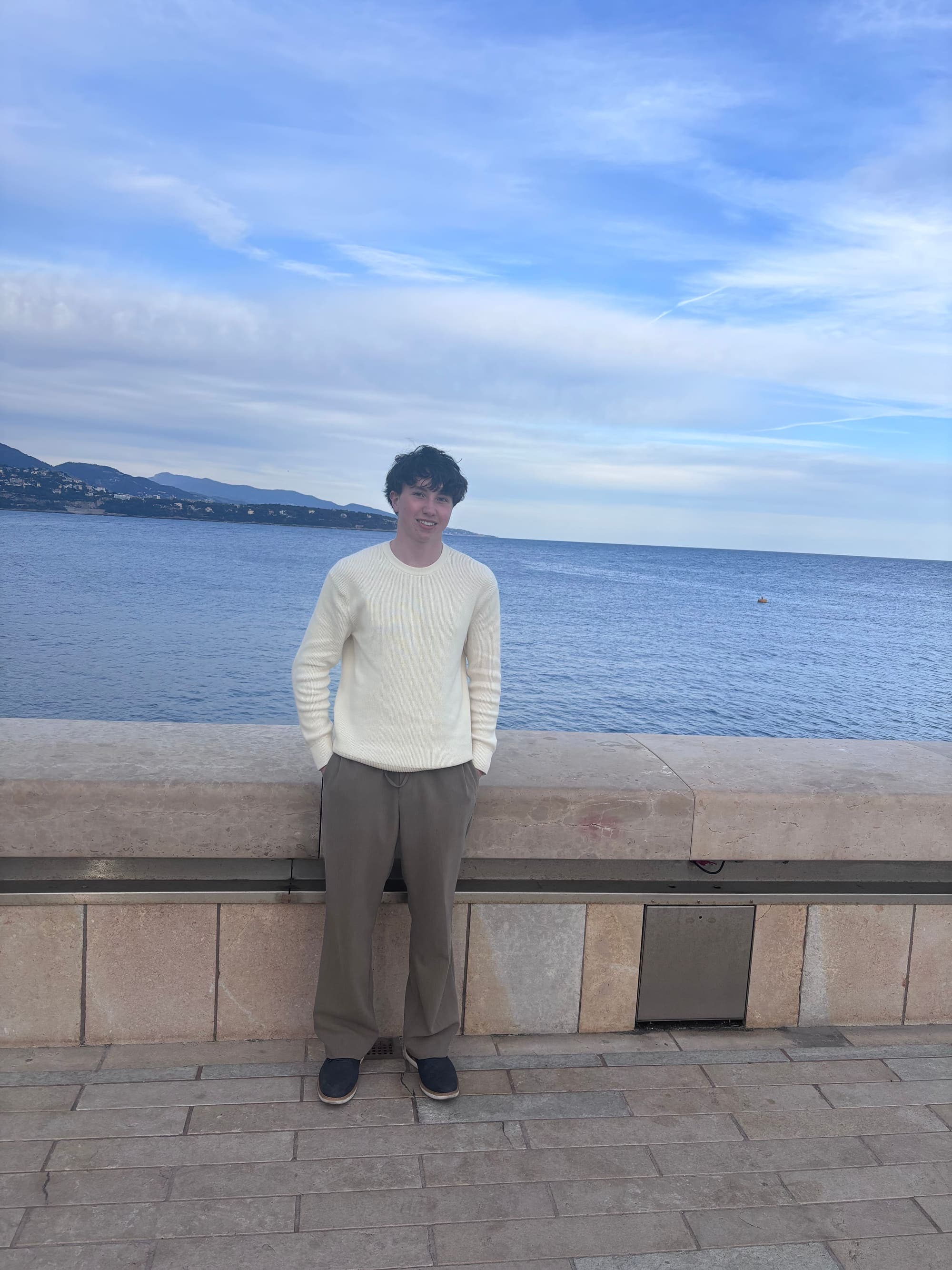 Louis-François Geoffrion standing before the open Mediterranean